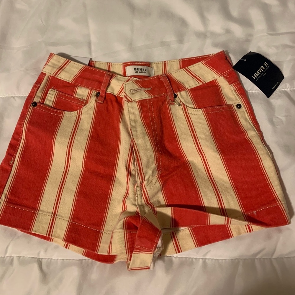 Forever 21 Red & Beige Shorts